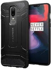 KAPAVER Rugged Back Cover Case for Oneplus 6 Black