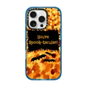 iPhone 16 Pro Impact Case YOU'RE SPOOK-TACULAR Creepy Romantic Bats Halloween Orange Black Typography Romance All Hallow's Eve Festive Trick or Treat Fine Art Painting