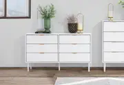 HENSLEY White 6 Drawer Dresser