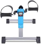 Pedal Exercisers Folding Arm and Leg Pedal Exerciser with LCD Display Indoor Portable Mini Exercise Bike Resistance Adjustable