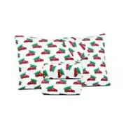 4PC Martha Stewart Collection Christmas Truck Cotton Flannel Queen Sheet Set