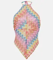 [Missoni] Missoni Zigzag cotton-blend lamé top AU 12 multicoloured
