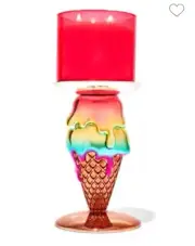 Bath & Body Works Double Scoop Ice Cream Cone Metallic 3 Wick Candle Holder