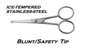 PET Grooming ICE TEMPERED Ball Safety BLUNT TIP Nose/Face/Eye/Ear SCISSOR Shear