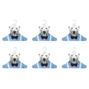 6PK Annabel Trends Zoo Portrait Coat Hanger/Hook Clothes Organiser Polar Bear