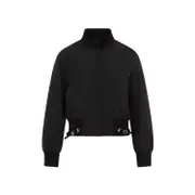 [Givenchy] Givenchy-Black Long Sleeve With Attached Belt Blouson-Donna 36 FR