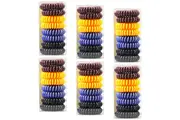 48x Indulge Hair Elastic Ties Bands Spiral Assorted Colours In Display Box