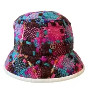 GUCCI GG Elevation Tweed Spicy Check Bucket Hat Cap 728469 Size Medium NEW