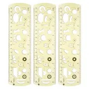3pcs Unbreakable Flexible Rulers 20cm/8" Folding Plastic Ruler Light Green