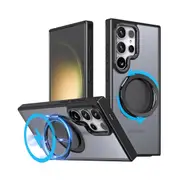 For S25 Ultra Magnetic MagSafe Phone Shockproof Case Ring Kickstand Stand Cover