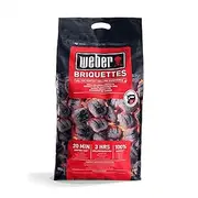 Barbeque Briquettes | 8 kg Bag | BBQ Coal for Weber Grills | Coal BBQ Fuel | Premium Quality, Easy to Light | Long Lasting | 100% Natural, Made from Waste Wood (1759180)