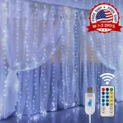 Luces De Cortina 300 LED Decoracion Luz Navidad Para Cuarto Habitacion Remoto