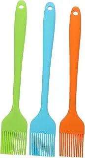 MERRYHAPY 3Pcs Silicone Pastry and BBQ Oil Brush Heat Resistant Kitchen Baking Tools for Even Liquid Spreading for Home Restaurant Barbecue and Camping Use Random Color