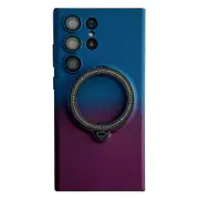 For Samsung Galaxy S23 Ultra Gradient TPU Phone Case Rotating Kickstand Cover Lens Protector