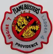 Rhode Island - Providence RI Fire Dept Engine 7 Ladder 4 Flamebusters Patch