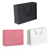 25X Kraft Paper Bags Gift Shopping Bag Carry White Pink Black Bag With Handles