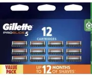 Gillette ProGlide 5 Manual Razor Blades Replacement Cartridges - 12 Pack