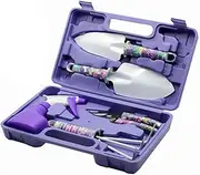 AIMALL 10-Piece Gardening Tools Set with Ergonomic Handles, Pruning Shears, Spray Bottle, Shovels, Rake, Weeding Knife, Succulent Tools for Planting & Bonsai Care