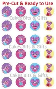 24X ABBY CADABBY Edible Wafer Cupcake Toppers PRECUT Ready 2 Use COLOUR BACKDROP
