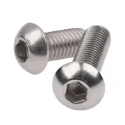 Hex Socket Button Cap Head Screws Bolts, M8 x 16mm 304 Stainless Steel Metric, Hexagon Coarse Threaded Machine Fully Thread Allen SUS Storage