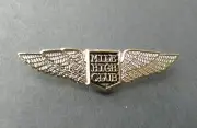 MILE HIGH CLUB MINI WINGS GOLD COLORED LAPEL PIN BADGE 1.3 x 7/16th INCHES