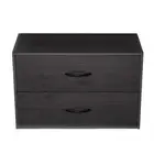 24"x 15" Charcoal Laminate 2 Drawer Shelf Stackable Organizer Toys Books Storage