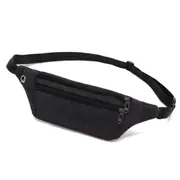 3PCS Unisex Canvas Waist Bag Waist Belt Bag Fanny Pack Hip Pouch Travel Sports Phone Pocket BLACK COLOR