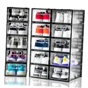 15 Pack Shoe Storage Boxes, Clear Plastic Count 15 Size 9 Clear-15Pack