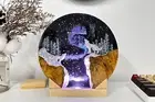 Silver wolf resin lamp, custom epoxy lamp, custom resin lamp, desk night light