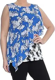 [Alfani] Mixed-Print Asymmetrical Top