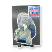 Quirky Fun Japan Sticker Stylish Boy Silver Hair Umbrella Decal B-Side Label