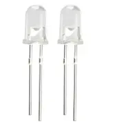 50pcs 5mm Dia White Round LED Diode Electronics Component Emitting Light 3-3.4V