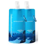 23oz Collapsible Water Pouch for Filter Straw,Water Bag,Foldable Water Bottle x2