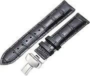 [WAHRE] Genuine Leather Watchband Fit for Tissot Fit for Le Locle T41 T006 PRC200 Watch Strap 18 19 20 21 22mm Wrist Belt Bracelet 1853 Watch Band(Black Silver Clasp,20mm)