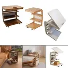 C Shaped End Table for Couch with Wheels Creative for Bedroom Furniture Dorm