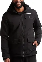 [Hurley] Men's Winter Jacket - Vinson Heavyweight Parka Coat - Weather Resistant Snowboard Ski Jacket for Men (S-XL)