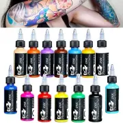 High-Quality Tattoo Ink Kit - 14 Pigments (1 oz Each) for 3D Makeup Designs