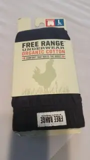 Duluth Trading Free Range Organic Cotton Bullpen Boxer Briefs L (36-38) Black
