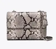 NWT Tory Burch Fleming Embossed Snake Convertible Shoulder Bag MSRP $598