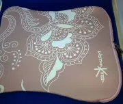 Laptop notebook tablet neoprene sleeve genuine distraKted brand 13" pink & white