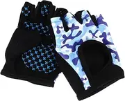 [Ipetboom] 1Pair Outdoor Half Finger Slip Gloves Breathable Cycling Sports Fitness Gloves for Riding Hiking Fishing and More Comfortable Durable Design for Active