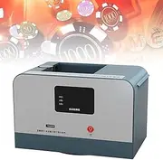 Fully Automatic Card Dealer, Portable 360° Rotating Card Splitting Machine Poker Card Dealer, LED Display Screen, No Shuffle Function, Anti-Cheating, for 3-8 People Gray