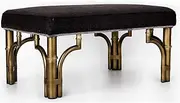 BIANCHINI Small Ottoman Black Stool Footstool Rectangular Foot Stool Modern Footrest for Couch Living Room, Stylish Design, Black