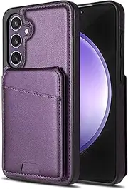 [Asuwish] Mobile Phone Case for Samsung Galaxy S23 FE 5G Case with Card Slot Foldable Leather Wallet Stand S 23 S23FE 23FE Mobile Phone Cases Cover Mobile Phone Cases Protective Phone Case Purple