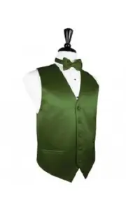 Luxury Satin Solid Tuxedo Vest & Bowtie