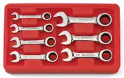 Gearwrench 9507D - Combination Stubby Ratchet Wrench Set 7 Piece AF