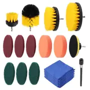 14X Drill Brush Accessories & 5X Fine Fiber Towel &2X sponge &4" rear panel Set