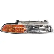 Headlight For 1995-00 Chrysler Cirrus Passenger Side Black Chrome Housing Clear