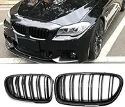 For BMW 5 Series F10 F11 F18 Sedan 520i 528i 535d 535i 550i 520i Car Front Kidney Grille Racing Grill Double Slats Gloss Black Grilles Automotive Replacement Parts 2010-2017 Years