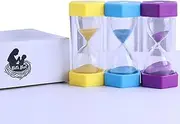 3 Piece Hourglass Sand Timer Set with 5, 15, 30 Minute Sand Timer. This Bright Coloured Set is The Perfect Visual Timer aid for Kids. (3 Piece Set:5,15,30mins)